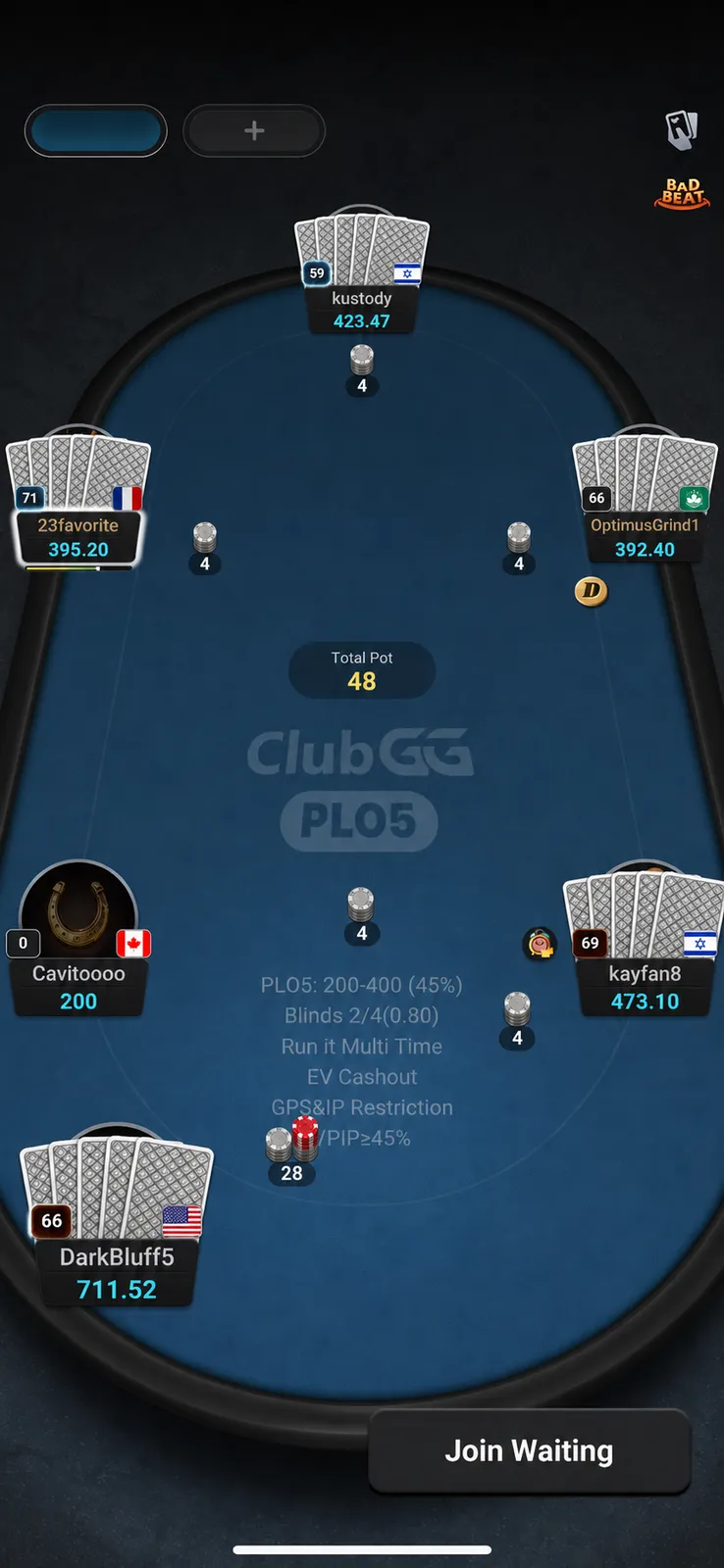 Games in the club